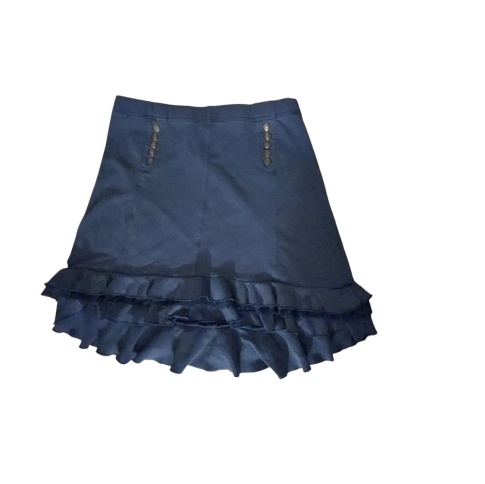 Nomads Hemp Wear Blue Ruffled Mini Skirt